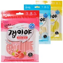 6개월강아지 간식 치석 먹는치약개껌 3개 싱글족, 바나나