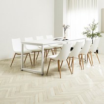 원스텝 컴퓨터책상 2100 대형책상 철제 데스크 6인용 8인용 서재 회의테이블, 네일체어(화이트)