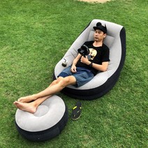 야외빈백 에어소파 빈팩 벌룬 캠핑 마약쇼파 빈백 1인용, 에어소파+스툴