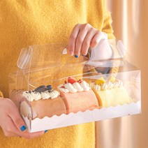 투명케이크박스 예쁜 케이크 생크림 플라워 꽃 선물 3호 답례품상자 미니케이크 선물상자, 다섯 세트, 롤케이크 라지 포장
