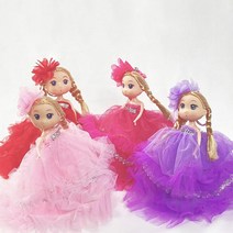 리틀 플레어 캉캉 드레스 공주인형 가방걸이 4Colors