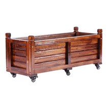 야외화분 이동형 부식방지 목재화분 화단조성 바퀴, 도장 도르래 120x50x50cm