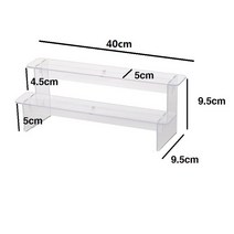계단식 아크릴 미니 피규어 진열장 소품 진열대, 1개, 2단 40cm