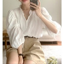 [2컬러/봄신상] 봄코디 꾸안꾸 소매 볼륨감 블라우스