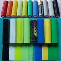 열수축튜브 자동차 전선 배선 투명 100/200/500pcs AA 배터리 PVC 열 수축 튜브 폭 23mm 길이 절연 필름 랩, 04 파란_01 100pcs