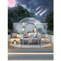 비닐 투명 방수 돔 천막 텐트 야외 테라스 옥상 하우스, 그레이 투명텐트 2.8m