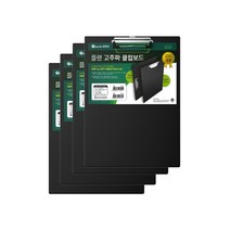 인터탑 플랜파일 뉴 투명 칼라 클립보드 MDF 우드 클립보드, 1세트, PVC 클립보드 A4 상철 (4개입)