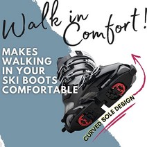 SkiSkootys 클로 달린 스키 부츠 트랙션 클리트 - (성인 사이즈) 보호 및 걷기를 위한 조절 가능한 편안한 밑창 (레드 클로가 있는 블랙) 바이오더