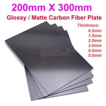 블랙 카본시트지 래핑 200mm x 300mm 3k 탄소 섬유 시트 광택 매트 1mm, 300x200x5.0mm 광택, 1개