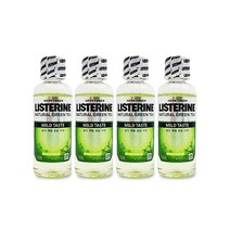 [UNIQ] 충치걱정 없는치아!! 리스테린 100ml 그린티마일드 구강청결제 가글, 4개