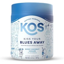 미국직구 아슈와간다가루 레몬밤 레이시버섯과 섞은 KOS 블루 스피루리나 - 베리 코코넛 쿨러 플레이버 28인분