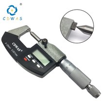 정밀게이지 초대형 LCD 스크린 전자 외부 마이크로미터 디지털 측정 도구 0-25mm 0.001mm, 협동사, 평평한 뾰족한