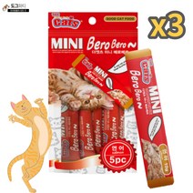 더캣츠 미니베로베로 고양이 습식 파우치 5개입, 3팩, 연어 (5P)