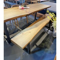 백송 우드슬랩식탁 벤치 스타벅스 카페 원목 벤치 1800 l 김포가구친구들, 블랙