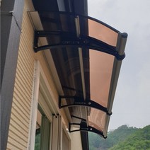 550X8100 브라켓 렉산시공업체 계단캐노피 주차장 차양시스템 차광막 고정식어닝, 브라운엠보, 블랙, 블랙