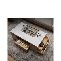 거실 리프트 테이블 소파 업 트랜스포머 좌식 탁자, 1.3 (월넛색 수납장+블랙 조리대)