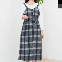 BBS 107-2 여자체크어깨끈뒷밴딩원피스