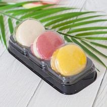 중앙패키지 마카롱3구 케이스 10개(검정)
