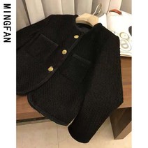 FANSYLI 여자 트위드 재킷 추동 새로운 패션 쇼트코트 185호 10A20
