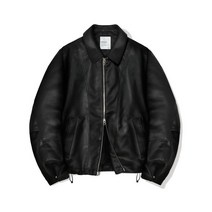 CODEGRAPHY 오버핏 카라 레더 자켓_블랙 YE