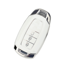 키에티 현대 아반떼CN7 팰리세이드 스마트 키케이스 5버튼 TPU 키홀더 단품, 실버-화이트