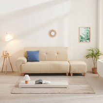 서광퍼니처 로엠 라텍스 3인용쇼파 소파 스툴세트 sk, 로엠 크림베이지/착석시 오른팔/스툴포함/원형원목다리