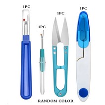 원단재단기 4pcs 바느질 솔기 리퍼 키트 다채로운 바느질 스티치 스레드 unpicker amp 솔기 ripperamp 바느질 스레드 제거 스레드 커터 가위 155, 4개