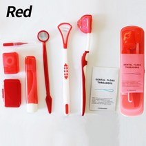 치열 교정 구강 관리 청소 교정기 치아 키트 접이식 치과 거울 치간 브러시 청소 E8 개 이상, 3.Red