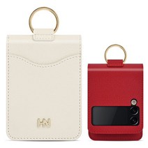 모란카노 웨이브 포켓링 위드링 핑거링 갤럭시 Z플립3 F711 커버 힌지보호 풀커버 가죽 케이스 / 카드수납