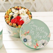 사탕 화이트데이 요즘핫한 여자친구 원형박스(대) 발렌타인 선물 플라워