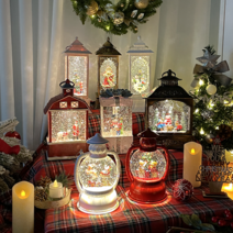 풀템 크리스마스 감성 오브제 스노우볼 오르골 무드등 인테리어 조명 1, F. 투명 하우스 스노우볼, 25. 투명 산타
