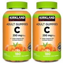 커클랜드 구미 비타민 C 250mg 어른용 180구미 X 2병 면역 귤맛, 1개