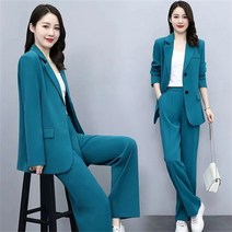 가은무역 TZ081212 봄가을 여성 정장 세트 자켓+바지 루즈핏 빅사이즈 허리밴딩 캐주얼룩