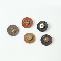 [앵콜스] [가방부자재] 원형 자석 사시꼬미(가방여밈장식) 가방부자재 부자재 뜨개부자재 뜨개실 손뜨개, 블랙(가죽+자석) 1쌍