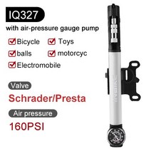 에어펌프 INBIKE 자전거 타이어 펌프 휴대용 미니 핸드 에어 스포츠 플러스 게이지 프레임 MTB 도로 팽창기, 01 White