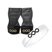 쉴드 파워 리프팅 헬스 그립+플렉스 스포츠 실리콘 밴드, 04_모던블랙 XL+스포츠 팔찌(화이트)