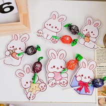 귀여운 토끼 사탕페이퍼 120개세트, 20개
