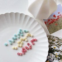[1개]관통형 6mm 컬러 데이지 자개3-401-02비즈반지 팔찌 목걸이 DIY 재료, 블루