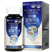 종근당건강 - 트리플 오메가3 1350mg x 60캡슐 멀티비타민 3종 미네랄 노르웨이산 EPA DHA 함유유지 무기질, 3, 1350mg*60캡슐