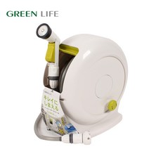 원예 호스 호스 농업용 스피드 점적 천막 외출 산소 실리콘 GREENLIFE 일본식 원예 급수 호스 보관 프레임 가정용 세차 청소 물총 호스 호스 릴, 20m 녹색 물 파이프 트럭 세트