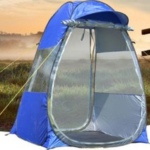 원터치 방풍 방수 낚시 텐트 일인용 싱글, 블루