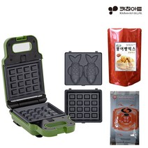 키친아트 2in1 분리형 와플 붕어빵 메이커 + 믹스1kg+ 통팥앙금1kg, KW-401AK