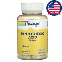 솔라레이 판토텐산 500mg PantothenicAcid 칼슘 100식물성캡슐, 500mg 100식물성캡슐
