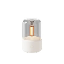 고성능 120ML 휴대용 촛불 아로마 디퓨저 미국B 전기 가정용 공기 가습기 쿨 미스트 메이커 안개 에센셜 오일 LED 야간 조명, [01] WHITE