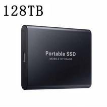 포터블SSD 노트북 데스크탑 컴퓨터 인터페이스용 고속 모바일 외장 하드 디스크 USB3.1/타입-C 메모리 4TB 6TB 8TB 12TB 16TB 26TB 30TB, [14] 128TB Black, 한개옵션1