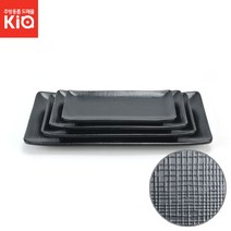 매트 블랙 직사각접시 체크(흑) 멜라민그릇 DS-7834, 직사각접시 체크(흑) DS-7837, 1개