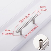 블랙 골든 찬장 손잡이 브러시드 스테인레스 스틸 주방 캐비닛 문 가구 서랍 당김 하드웨어 바, CHINA_6 inch 96mm