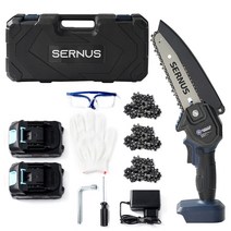 써너스 고출력 충전식 무선 전기톱 소형 미니, 6인치 21V 배터리 2개 풀세트