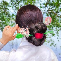 {레오넬} 미리내_2컬러 옥비녀 플라워 꽃 비녀 대비녀 장잠 중전비녀 사극비녀 전통비녀 긴비녀