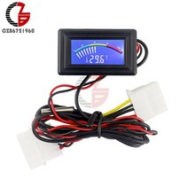 DC LCD 포인터 디지털 자동차 수온 측정기 게이지 C/F NTC 센서 컴퓨터 케이스 에어컨 보일러, 듀얼 플러그 타입